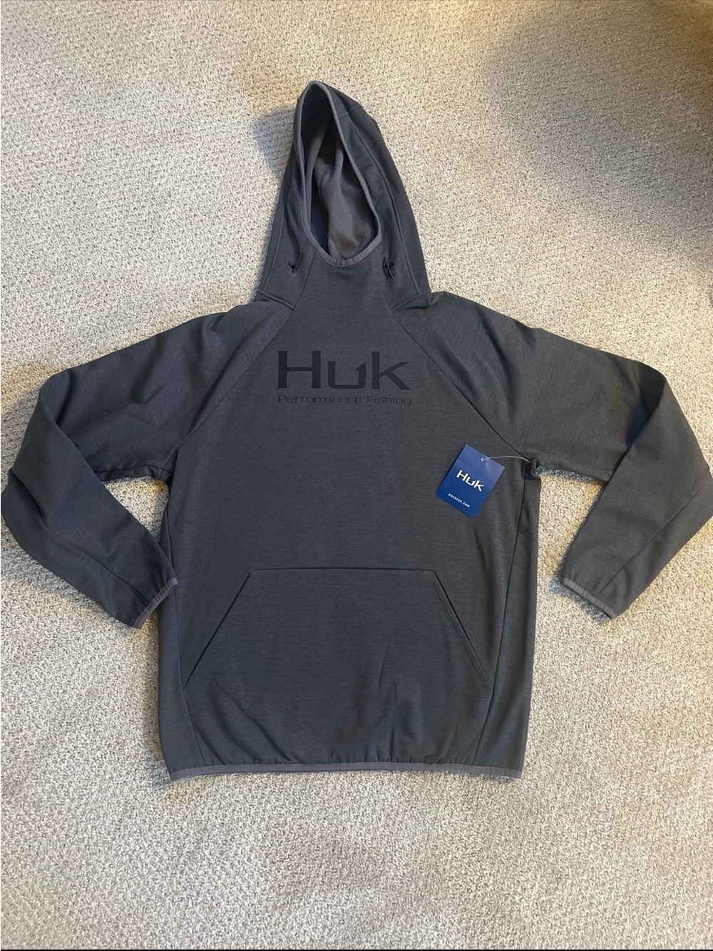 Huk Dark Gray Performance Hooded Pullover